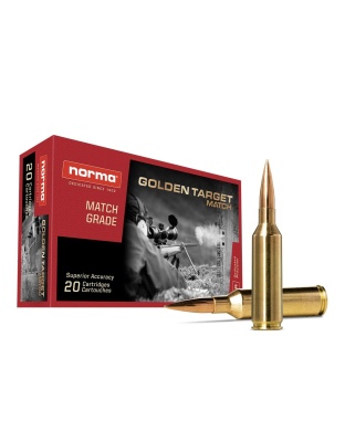 Norma Golden Target Match Rifle Ammunition 6.5 PRC 143gr BTHP 2831 fps 20/ct