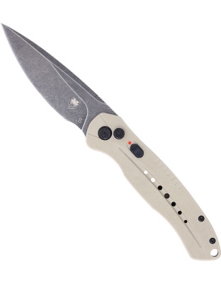 Cobratec Knives Diablo Side Button Auto 3" D2 Flat Dark Earth/Stnwsh Black Blade