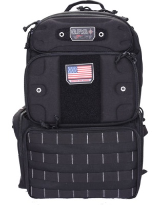 GPS Tactical Range Backpack Tall with Waist Strap Black Nylon