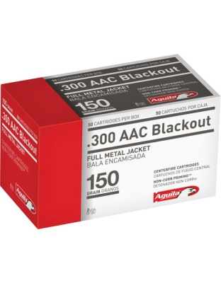 Aguila 300 Aac 150 Grain Full Metal Jacket 50 Rounds 20 Boxes per Case