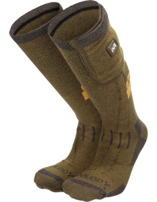 Muddy Apparel Nucleus Heated Socks Brown Clay Large/X-Large
