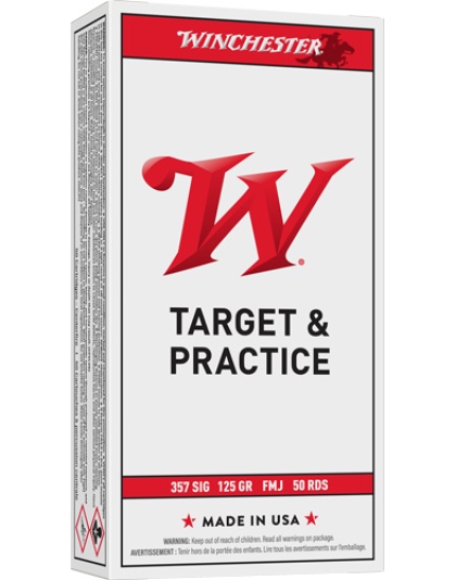Winchester Ammunition USA 357 SIG 125 Grain Full Metal Jacket-Round Nose 50 Rounds 10 Boxes per Case