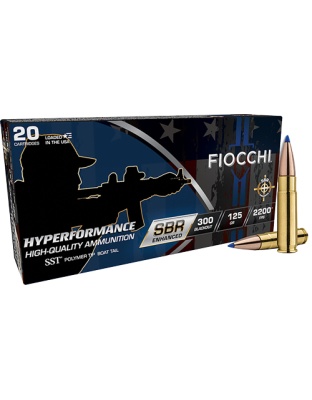 Fiocchi 300 Aac Sbr Enhanced 125 Grain Sst 20 Rounds 10 Boxes per Case
