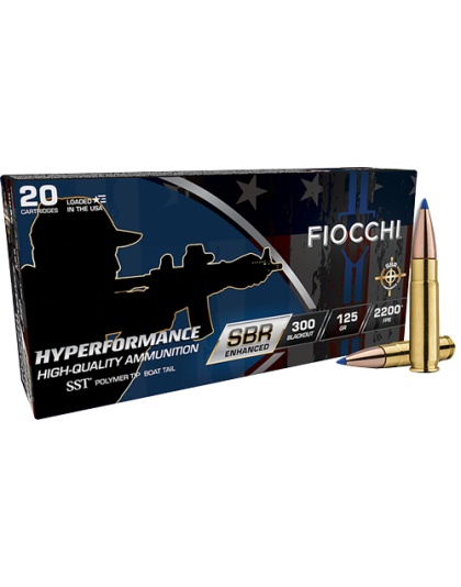 Fiocchi 300 Aac Sbr Enhanced 125 Grain Sst 20 Rounds 10 Boxes per Case