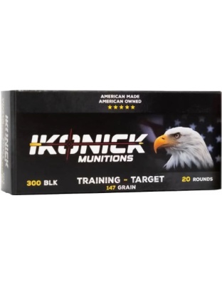 Ikonick Usa 300 Blackout 147 Grain Fmjbt 20 Rounds 25BX/Cs