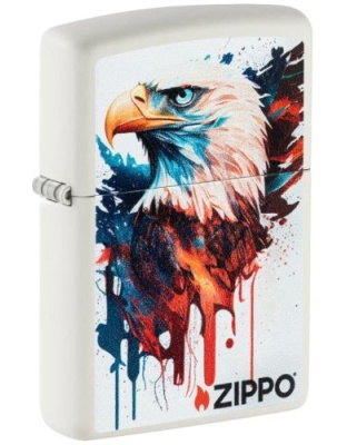 Zippo Windproof Lighter White Matte Eagle
