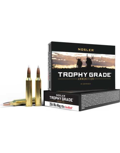 Nosler Bullets Trophy Grade 264 Winchester Magnum 130 Grain Accubond 20 Rounds 10BX/C