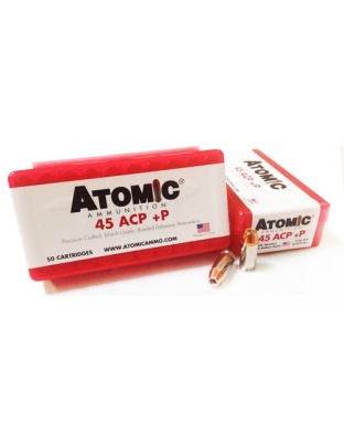 Atomic Ammunition.45 ACP +P 185 Grain Bonded Jacketed Hollow Point 50-Pack