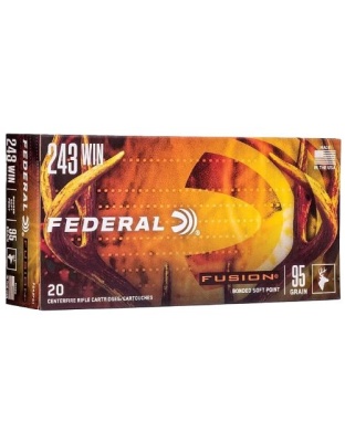 Federal Fusion 243 Win 95 Grain Tipped Fusion 20 Rounds 10 Boxes per Case