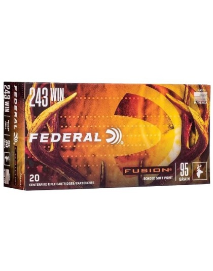 Federal Fusion 243 Win 95 Grain Tipped Fusion 20 Rounds 10 Boxes per Case