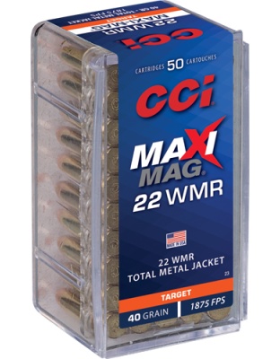 CCI Maxi-Magazine 22WMR 40 Grain Full Metal Jacket Solid 1875 Feet Per Second 50 Rounds