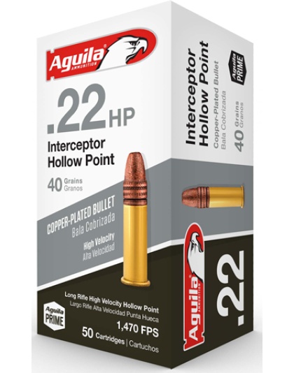 Aguila Interceptor.22 LR 40 Grain Lead-Hollow Point 1000 Rounds Case Lot