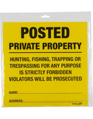 Allen Posted No Trespassing Sign 12 Pack