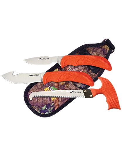 Outdoor Edge WildGuide 3-Piece Field Dressing Combo with Caping Knife/Skinner/Saw