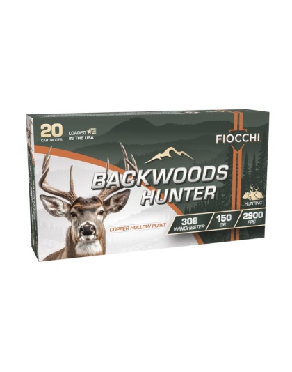 Fiocchi Backwoods Hunter Rifle Ammunition .308 Win.150gr CHP 2900 fps 20/ct