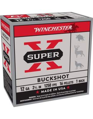Winchester Ammunition Super-X 12 Gauge 2.75" #1 Buck 16 Pellet 25 Rounds