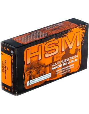 HSM Ammo 357 Maximum 158 Grain Jacketed Hollow Point 20 Rounds 25 Boxes per Case