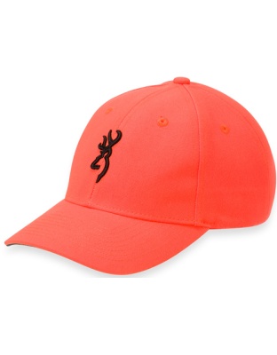 Browning Cap Youth Safety Orange with 3D Buck Mark Logo Adjustable