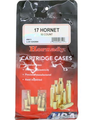 Hornady Unprimed Cases 17 Hornet 50 Pack 5-Pack/Cs
