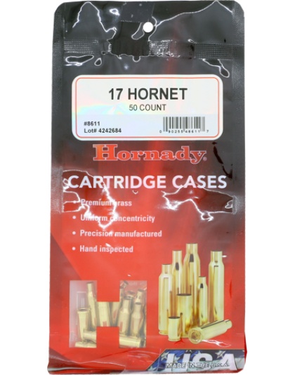 Hornady Unprimed Cases 17 Hornet 50 Pack 5-Pack/Cs