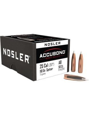 Nosler Bullets 25 Caliber.257 110 Grain Accubond 50 Count