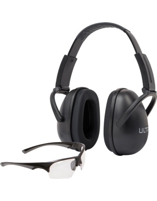 Allen Ultrx Blocker Ear & Eye Combo 23DB Black Muff/Clear Eyes