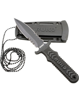 Ruko Fixed 3" Neck/Boot Knife Nylon Handle Clamshell