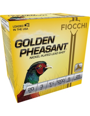 Fiocchi Golden Pheasant 20 Gauge 3" 1-1/4 Ounce #5 25 Rounds 10 Boxes per Case