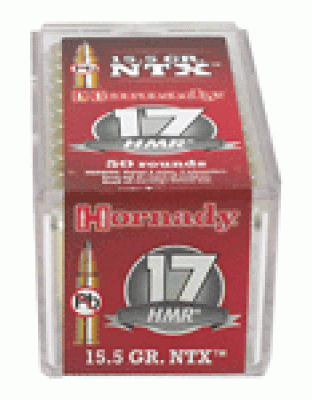 Hornady 17HMR 15.5 Grain Ntx 2525 Feet Per Second 50 Rounds 40 Boxes per Case
