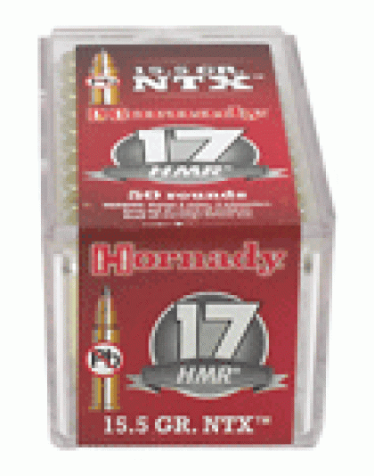 Hornady 17HMR 15.5 Grain Ntx 2525 Feet Per Second 50 Rounds 40 Boxes per Case