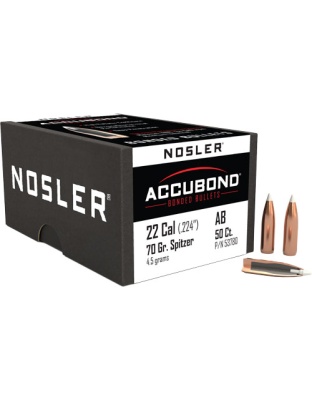 Nosler Bullets.22 Caliber.224 70 Grain Accubond 50 Count