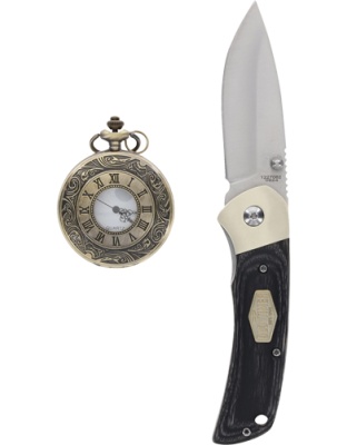 Old Timer Knife/Pocket Watch Combo Gift Tin Promo Q4 25'