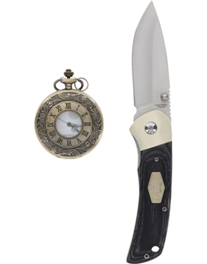 Old Timer Knife/Pocket Watch Combo Gift Tin Promo Q4 25'