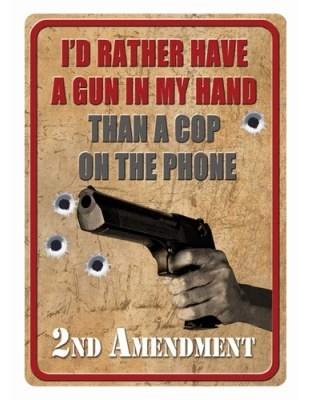 Rivers Edge Tin Sign 12"X17" "I'd Rather Have A Gun"
