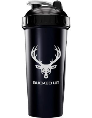 Bucked Up Shaker 28 Ounce Black & White Bpa Free