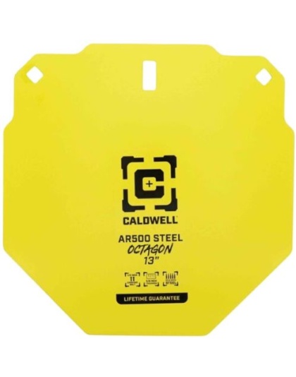 Caldwell AR500 13" Octagon Steel Target Yellow