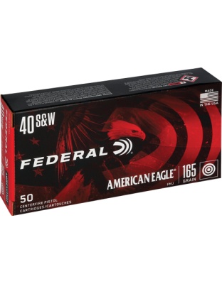 Federal Ae 40 S&W 165 Grain Full Metal Jacket-Tc 50 Rounds 20 Boxes per Case