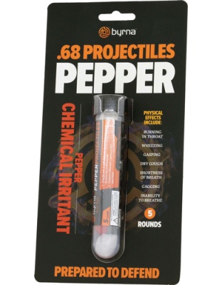 Byrna Technologies Pepper Projectiles 5 Count Tube.68 Caliber