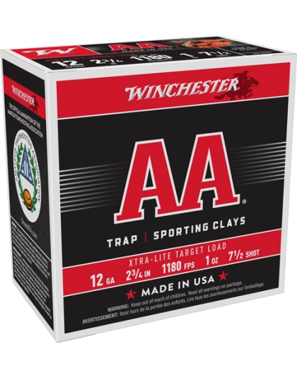 Winchester Ammunition AA 12 Gauge 2.75" 1 Ounce #7.5 1180 Feet Per Second 250-Round Case
