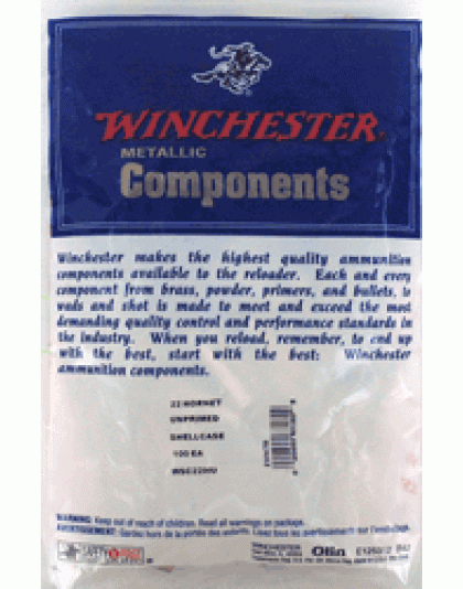 Winchester Unprimed Cases 22 Hornet 100 Pack 20-Pack/Cs