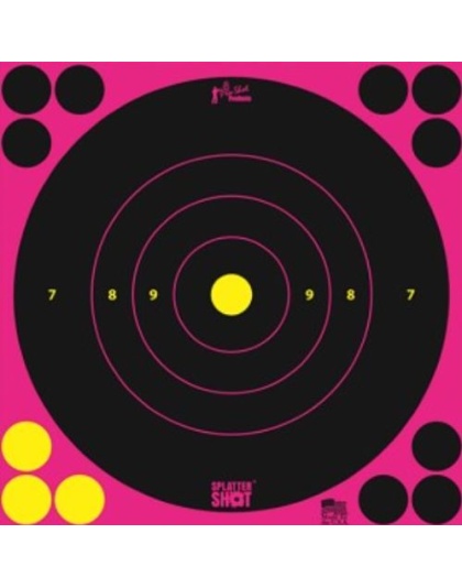Pro-Shot Products Splatter Shot Target Bullseye 8" Pink Peel/Stick 6EA
