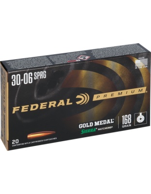 Federal Gold Medal 30-06 168 Grain Matchking 20 Rounds 10 Boxes per Case