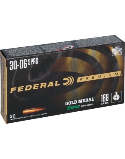 Federal Gold Medal 30-06 168 Grain Matchking 20 Rounds 10 Boxes per Case