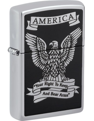Zippo Windproof Lighter Eagle Right to Bear Arms
