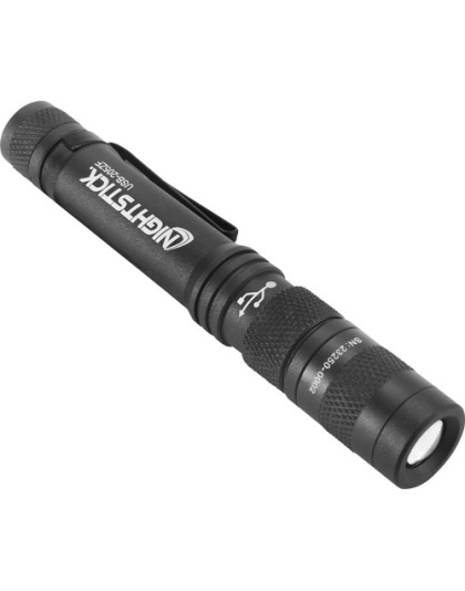 Nightstick Metal USB Zoom Focus Flashlight 200 Lumens