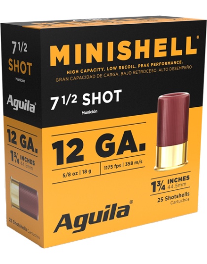 Aguila Mini-Shell 12 Gauge 1.75" 5/8 Ounce #7.5 25 Rounds 10 Boxes per Case