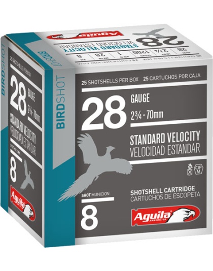 Aguila Shotshell 28 Gauge 2.75" 1 Ounce #8 25 Rounds 20 Boxes per Case