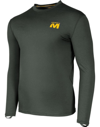 Muddy Apparel DV8 Stonewool 200 Long Sleeve Crew Peat Moss Large