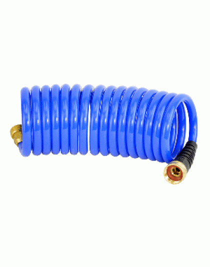 HoseCoil 15' Blue Self Coiling Hose with Flex Relief