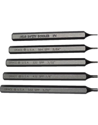 Grace USA Starter Short Pin Punch Set Steel 5-Piece